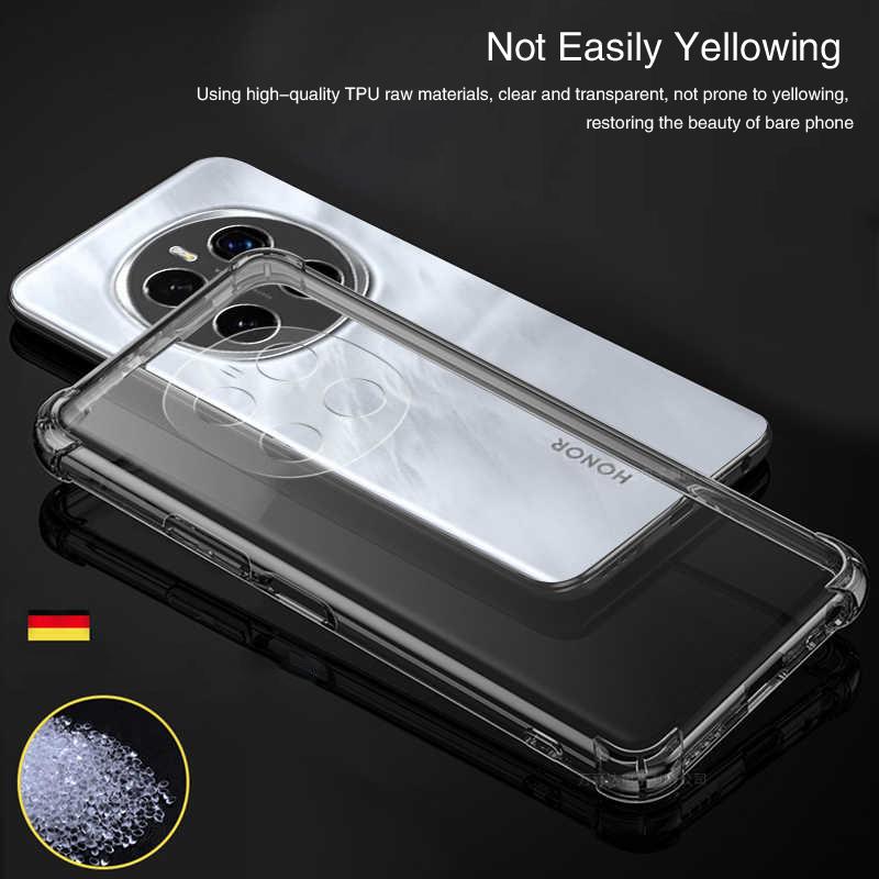 Airbag Gjennomsiktig Telefondeksel for Honor Magic7 Magic 7 Pro 7Pro 5G Myk TPU Støtsikker Høy Kvalitet Bakdeksel for Honor Magic 6 Lite 5 Pro