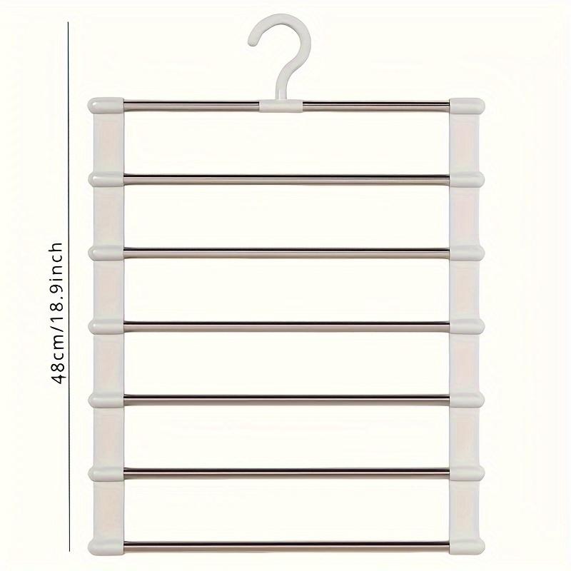 

Багатошарова вішалка для штанів, що економить місце - 1 шт. складний органайзер для джинсів зі штангами з нержавіючої сталі - необроблене покриття, стійка для роздрібної торгівлі