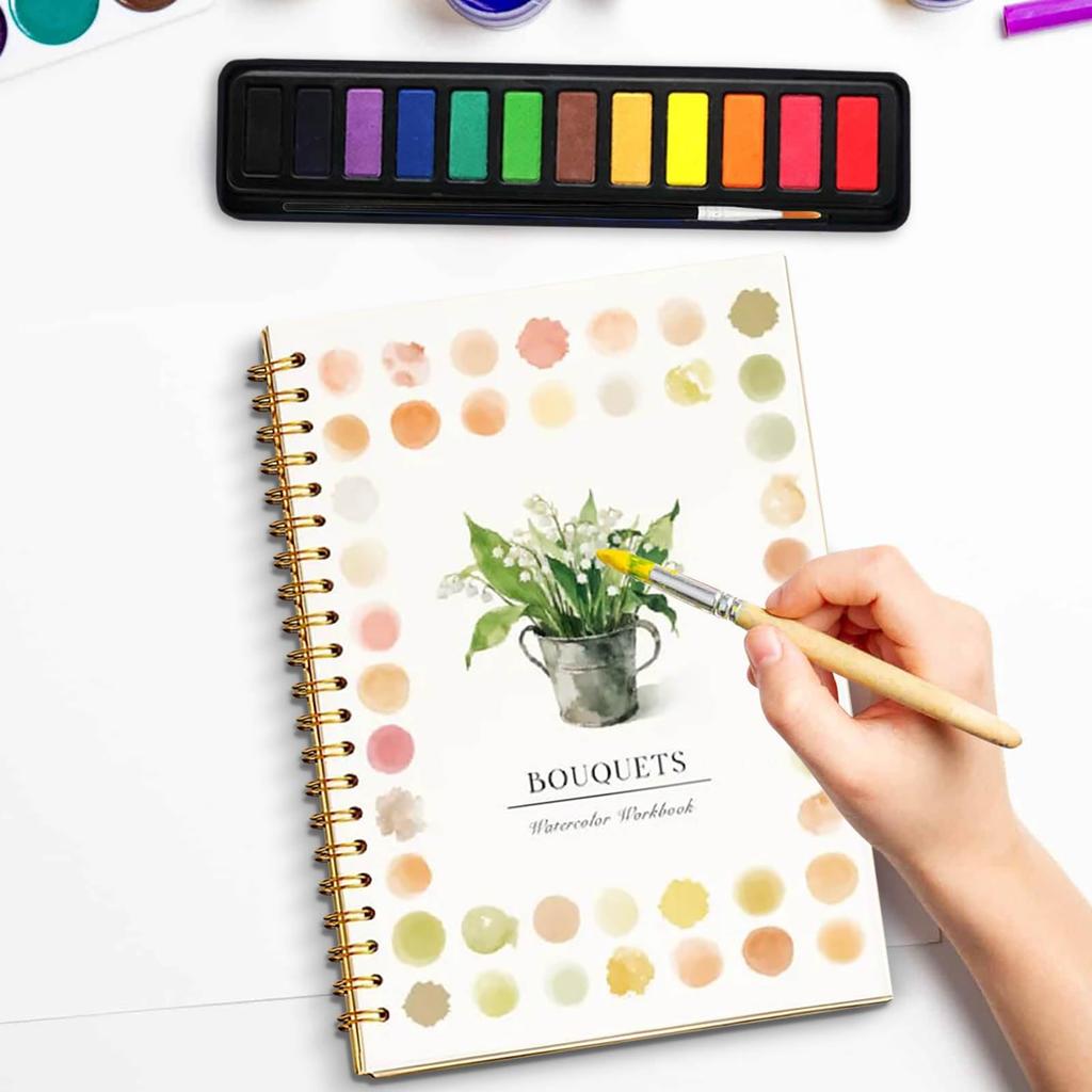 Watercolor Book For Beginners , Painting Set For Beginners , Easy Nature Scene Painting Set , Art Crafts For Creative Exploration (1ml)