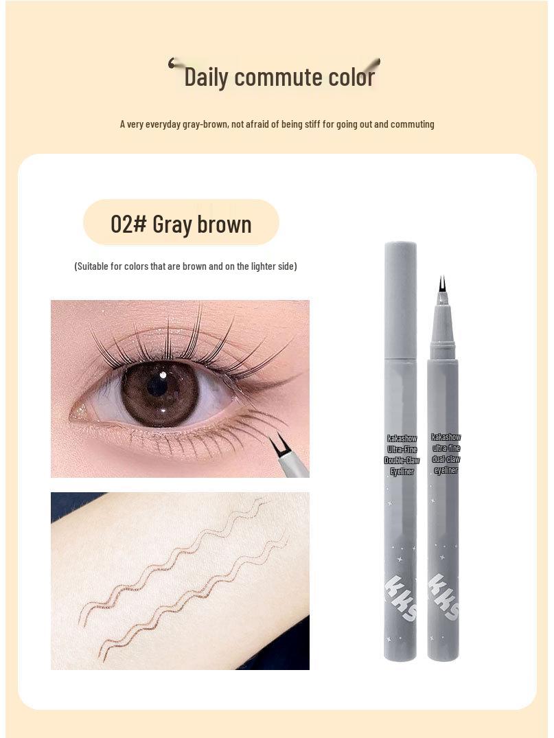 

Сверхтонкая подводка для глаз с двойным наконечником: Стойкий, многофункциональный для ресниц, мешков под глазами и бровей.