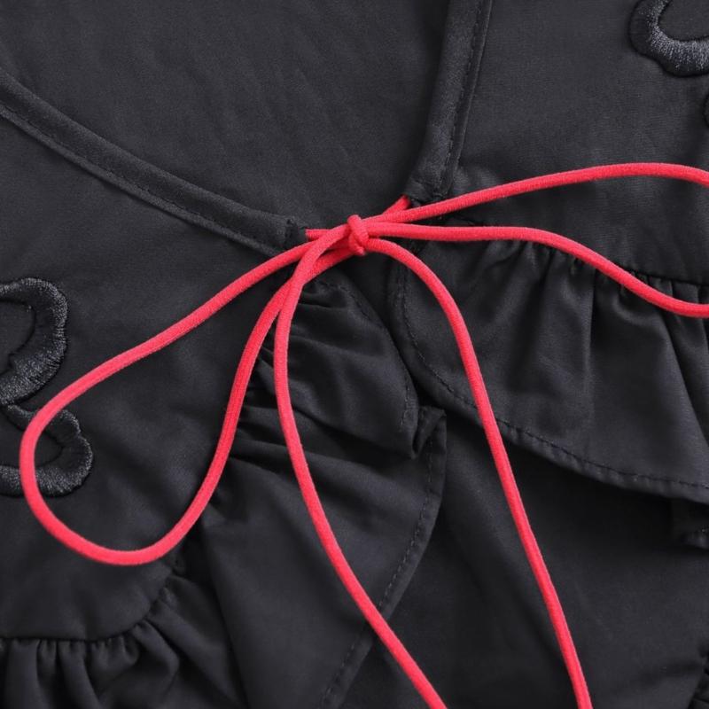 CourtStyle Detachable Collar with Ruffle Trim and Embroidery Bowknot Shirt Collar Shawl Wrap Formal Occasion Accessory