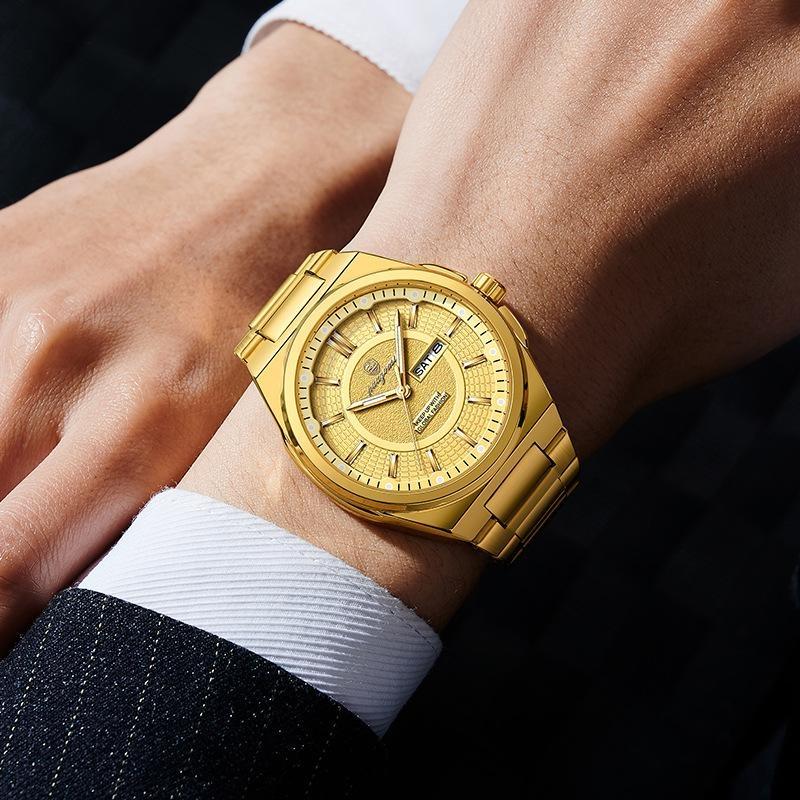 Fashion Classic Man Watch Waterproof Luminous Date Week Luxury Men Watch Stainless Steel Quartz Business Men's Watches