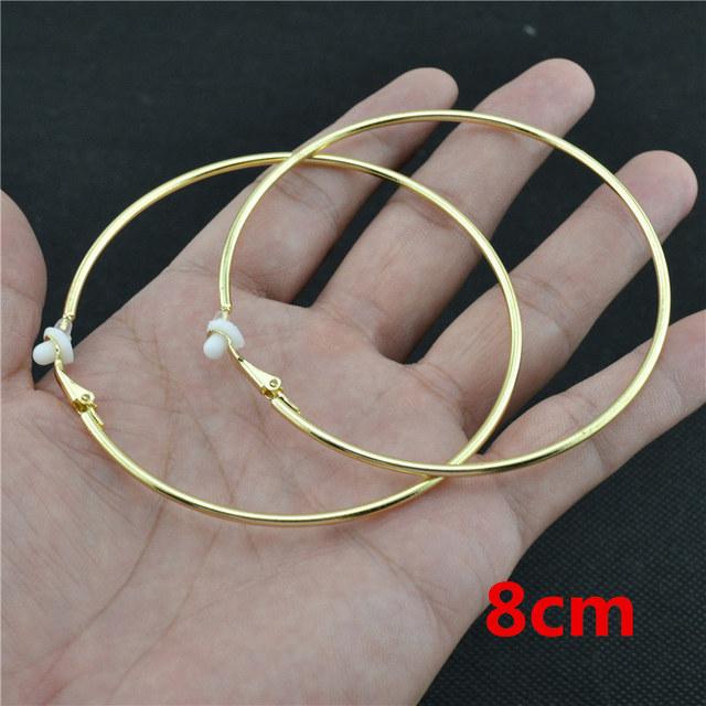 

Серьги-клипсы без пирсинга, не проколотые, маленькие, большие, круглые, розовое золото, посеребренные кольца, классические трендовые серьги-кольца для женщин