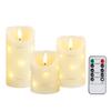 Set of 3 Flameless Led Candle Real Wax Candle Light With 6 Hours Timer Birthday Parties Valentine's Day Easter