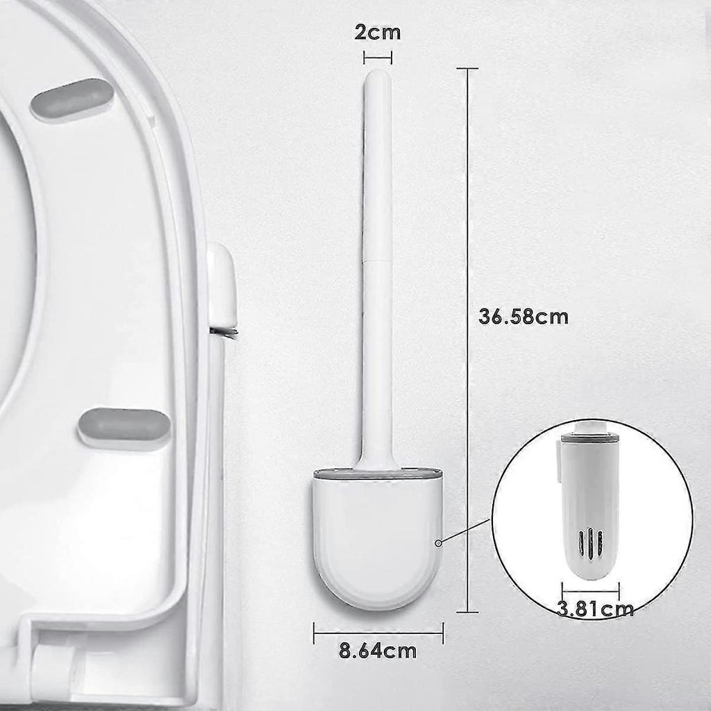 2 Pieces Toilet Brush,Toilet Brush And Holders With Soft Bristles And Non-Slip Handle - Quick Clean And Dry