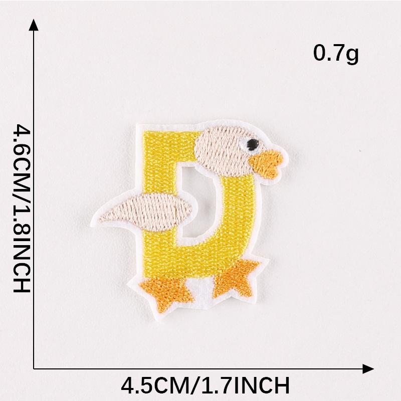 Duoku Embroidery Stickers 26 English Letters Pinyin Animal Adhesive Patch Stickers Clothing Accessories Hand Account Diy Cloth Stickers
