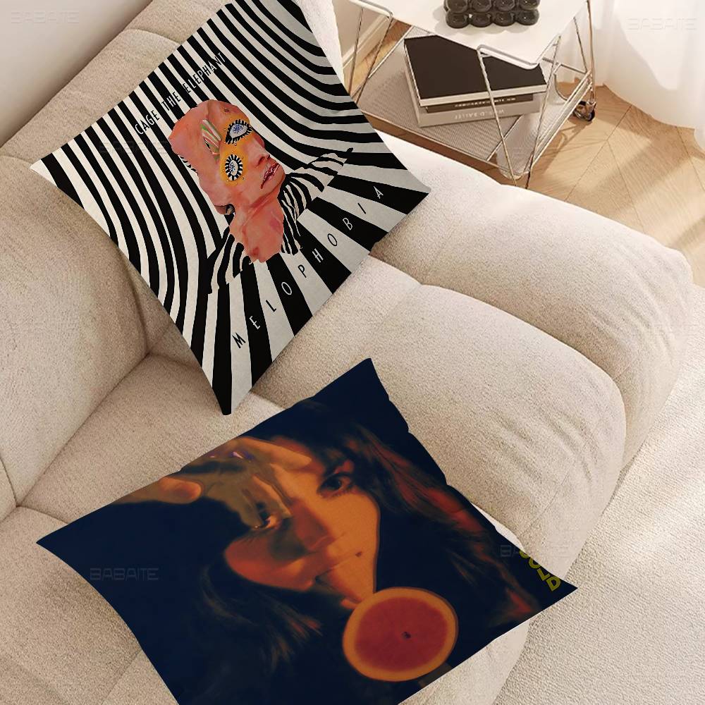 Poprockbandet Cage The Elephant Örngott Tecknat Gåva Kuddfodral Sovrum Hem Soffa Stol Sits Dekor Kuddvar