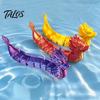 Colorful Gradient Metallic Ornament 3D Printed Articulated Dragon Boat Figurine, Statue with Flexible Bendable Body, Unique Festival Gift Traditional