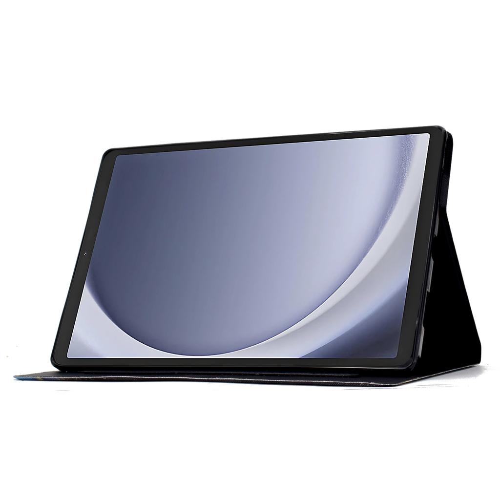 For Samsung Galaxy Tab A9 Case PU Leather Pattern Folding Stand Protective Tablet Cover