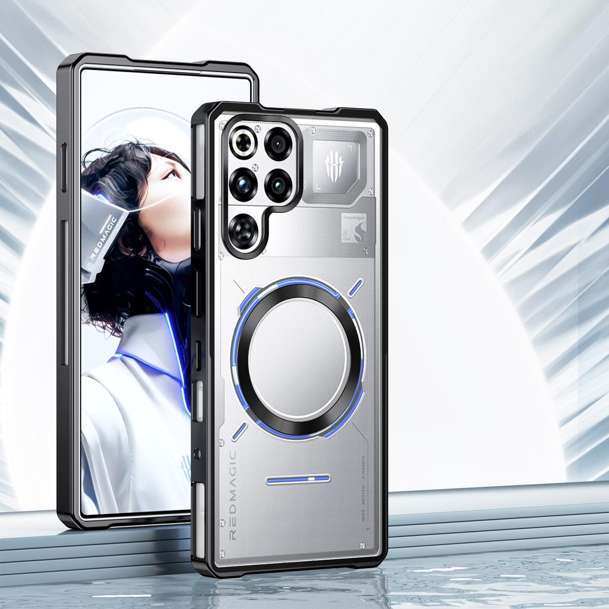 

Металевий Алюмінієвий Сплав Бамперний Чохол Push Pull Для ZTE Nubia RedMagic 11 10 9 S 9 Pro+ Air Z80 Магнітна Бездротова Зарядна Задня Кришка ZTE nubia Red Magic 10 Pro чорний