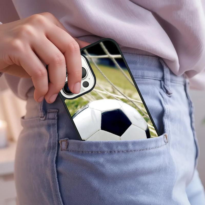 Football Soccer Ball soft Phone Case For iPhone 17 Air 15 16e 14 13 Pro Max Coque 12 11 Pro Max PLUS cover