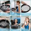 La Zivora Silicone Collapsible Face Bowl with Built-in Ice Tray, Modern Style, Black, Round, Dishwasher Safe, for Face Bath, Soaking, Washing | (