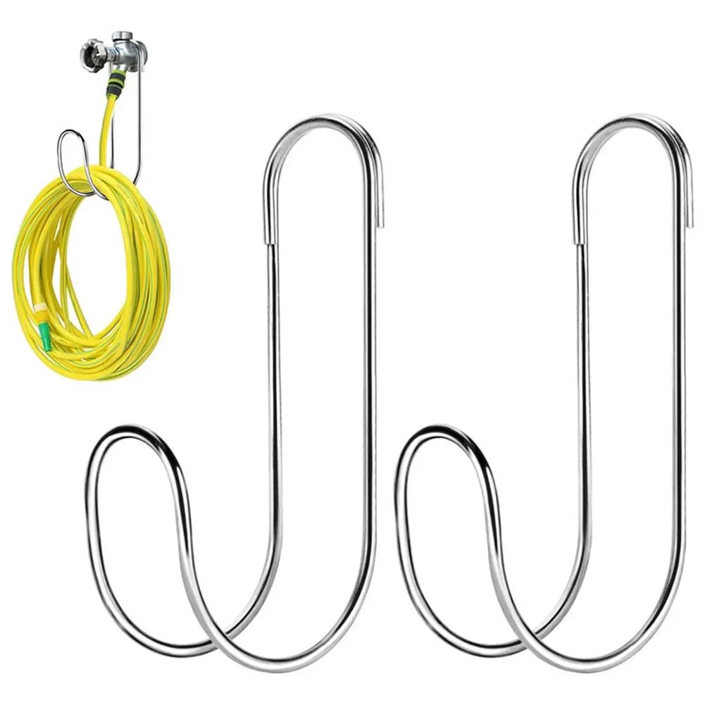 Hose Storage Solution Stainless Steel Hanger Indoor Organization Rust Resistant Design Weatherproof Materials Easy Installation