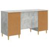 Desk with Door Concrete Grey 142.5 x 50 x 75 cm Engineered Wood