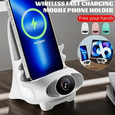 New Wireless Fast Charging Charger Stand Mini Chair Sound Portable Mobile Phone Holder Charge Dock Station