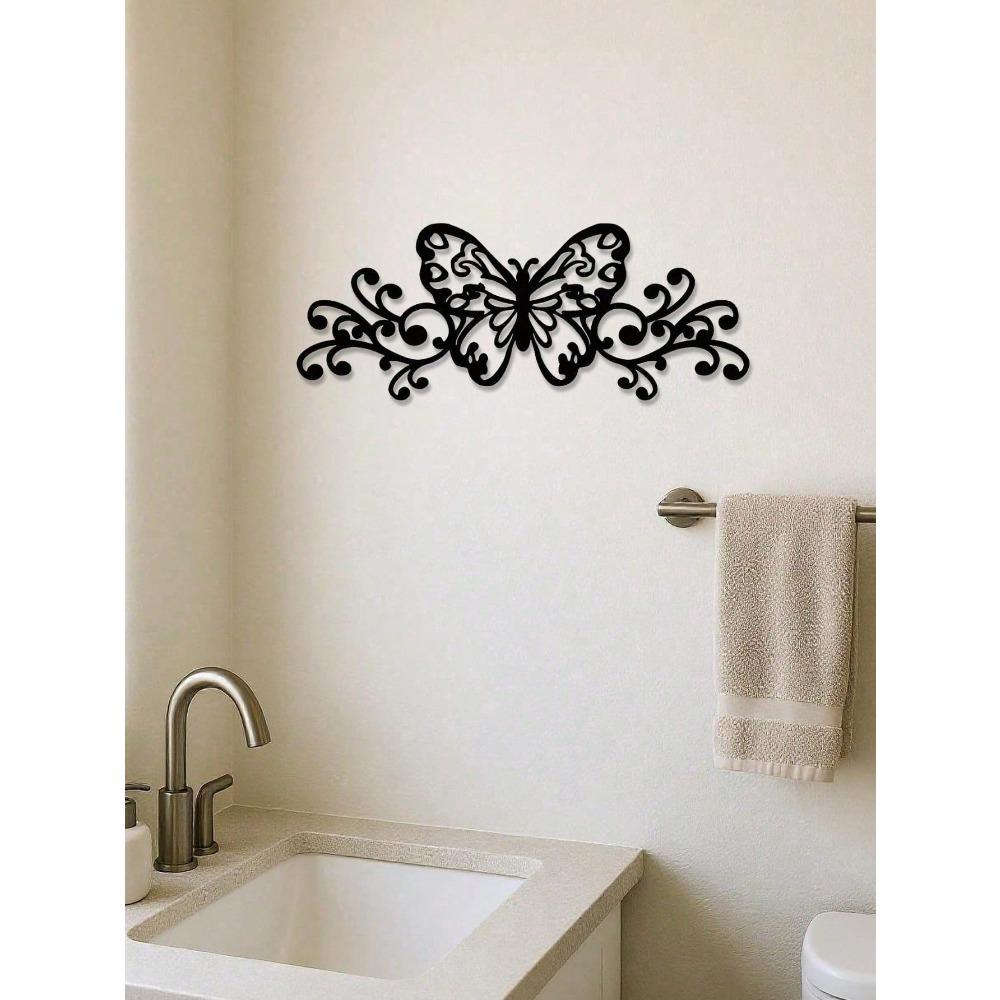 Wrought Iron 3D Butterfly Wall Art Vintage Home Decor Rustproof Waterproof Outdoor Metal Sculpture Easy Hang Unique Gift