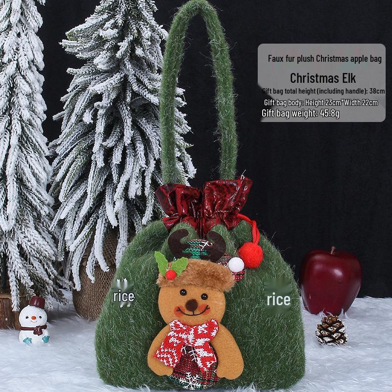 Internationale Weihnachts-Jutesack-Geschenktüten-Ornamente: Zeichentrick-Apfel- und Süßigkeitstüten für den Kindergarten