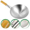 Household Frying Wok Pan Convenient Vegetable Fry Wok Stainless Steel Frying Wok