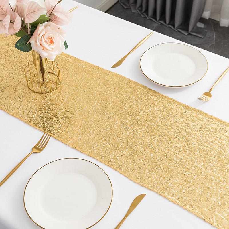 Sequin Modern Table Runners for Wedding Decoration Christmas Birthday Party Home Tea Table Cover