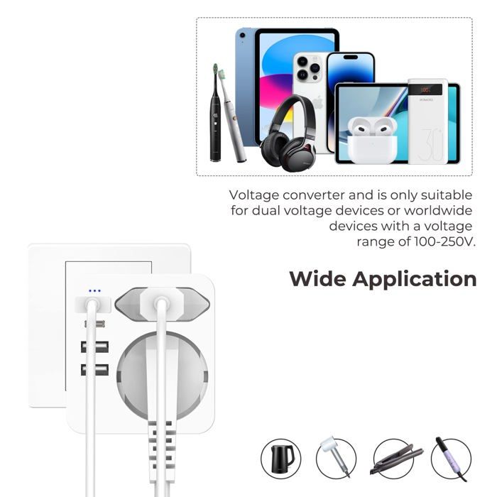 Connecteur secteur Hoppac - adaptateur prise usa