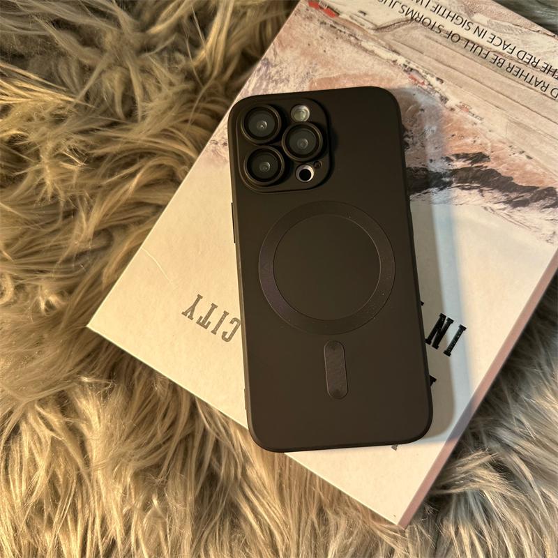 Luxury Matte For Magsafe Magnetic Wireless Charging Case For Iphone 11 12 13 14 Pro Max Plus Lens Shockproof Silicone Soft Cover