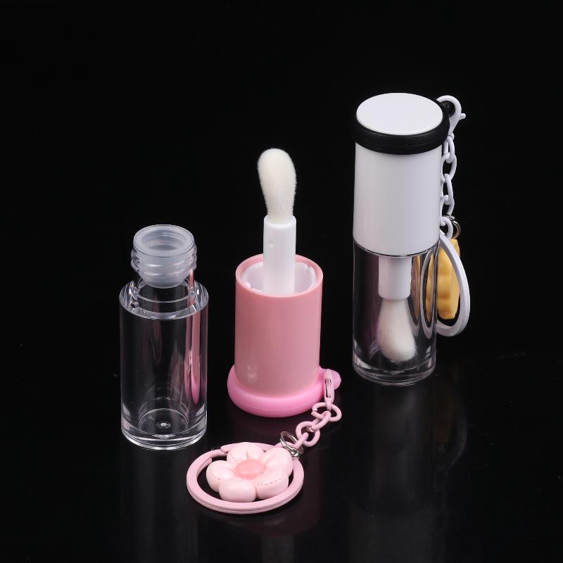 Lip Glaze Bottle With Keychain Big Wand Empty Lipstick Gloss Tube Refillable Liquid Container Bottle Lip Gloss Sample Bottle
