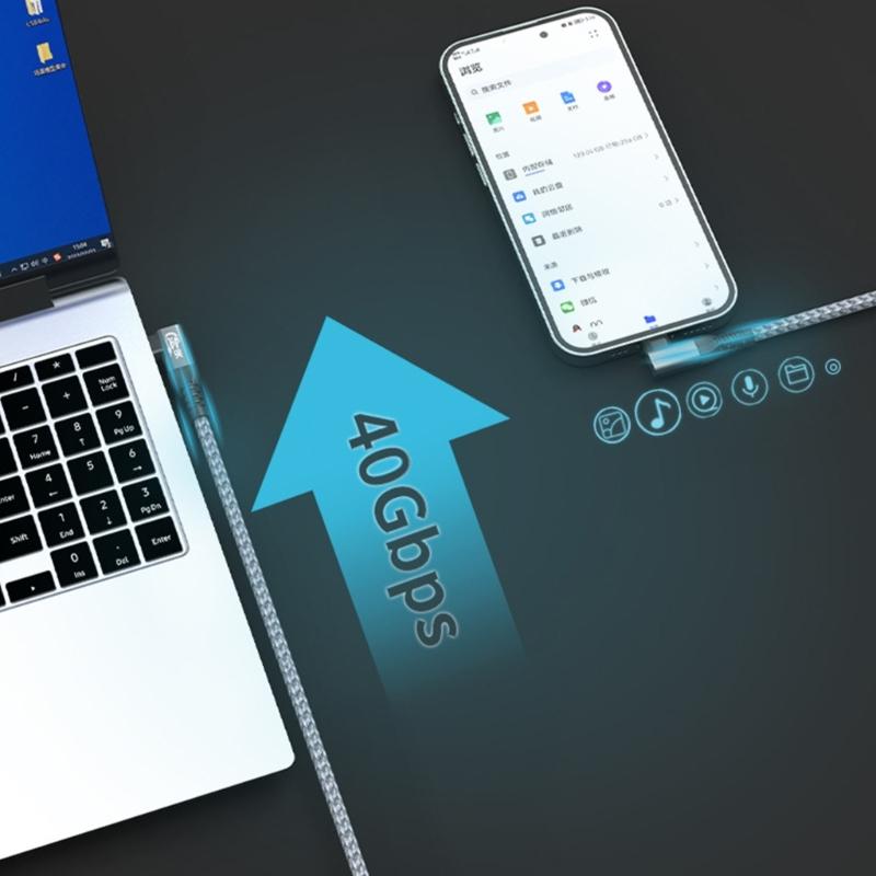 Speed USB 4 Cable for Thunderbolt3/4 Device,240W Power Delivery,40Gbps,8K Display Connectivities USB C To USB C Cord