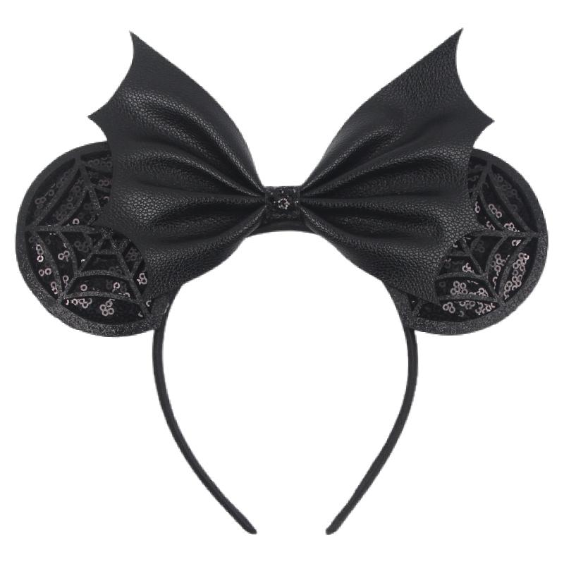 Halloween Mouse Ears Headband Sequins Bow Hairband For Women Featival Party DIY Hair Accessories Boutique