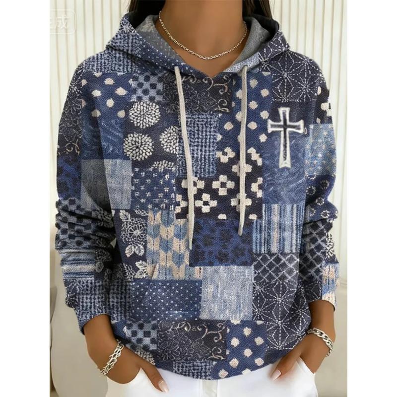 Lässiger Kapuzenpullover Damen Oberteile Frühling Herbst Mode 3D Digitaldruck Langarm Kapuzenpullover & Sweatshirts