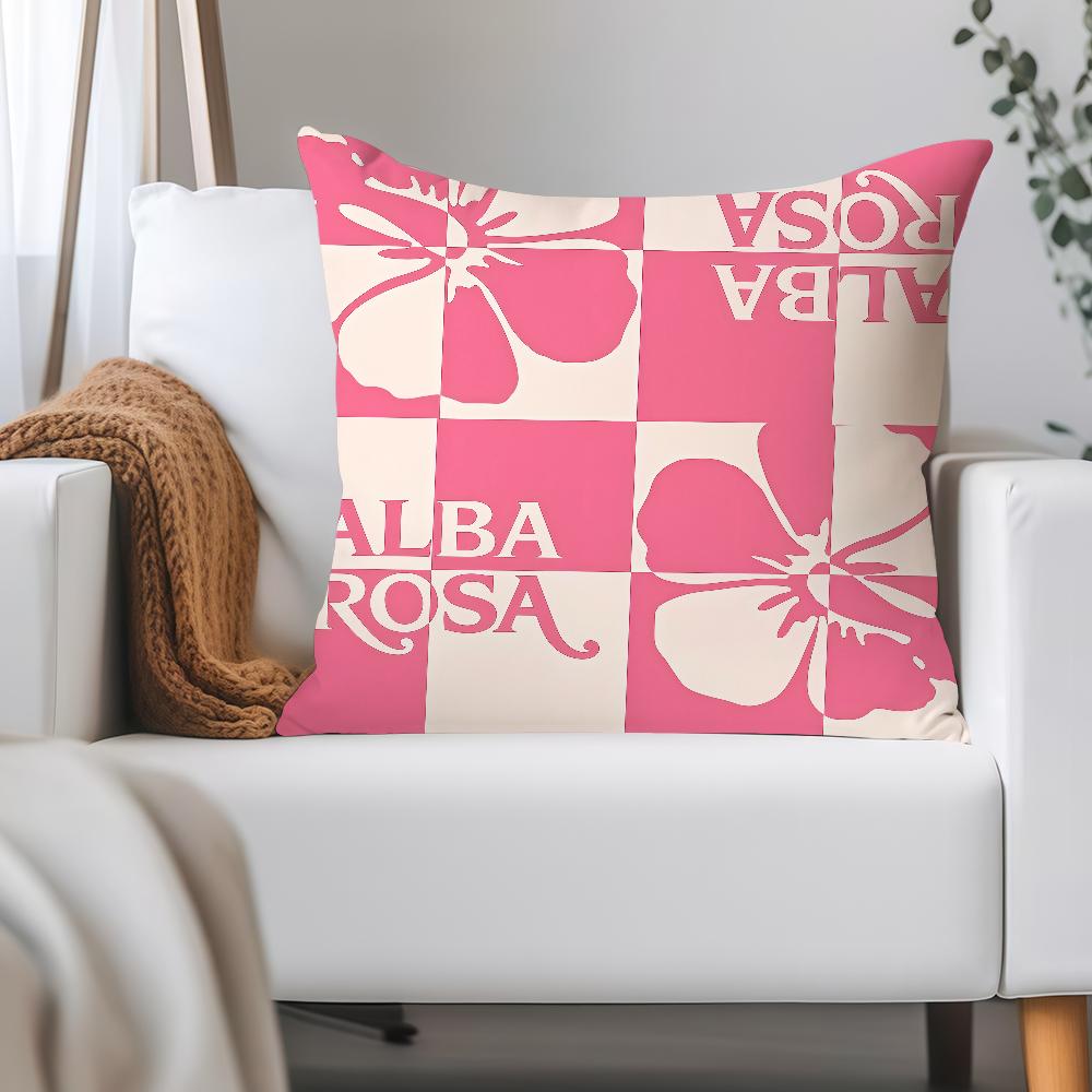Fashion Print A-ALBA ROSA Pillow Case Applicable Space For Guest Rooms Interiors Cars Office House Decoration