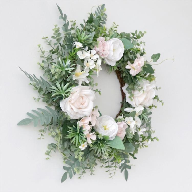 Blumenkranz,Künstlicher Rosenkranz Frühlingskranz Valentinstagskranz Geschenke