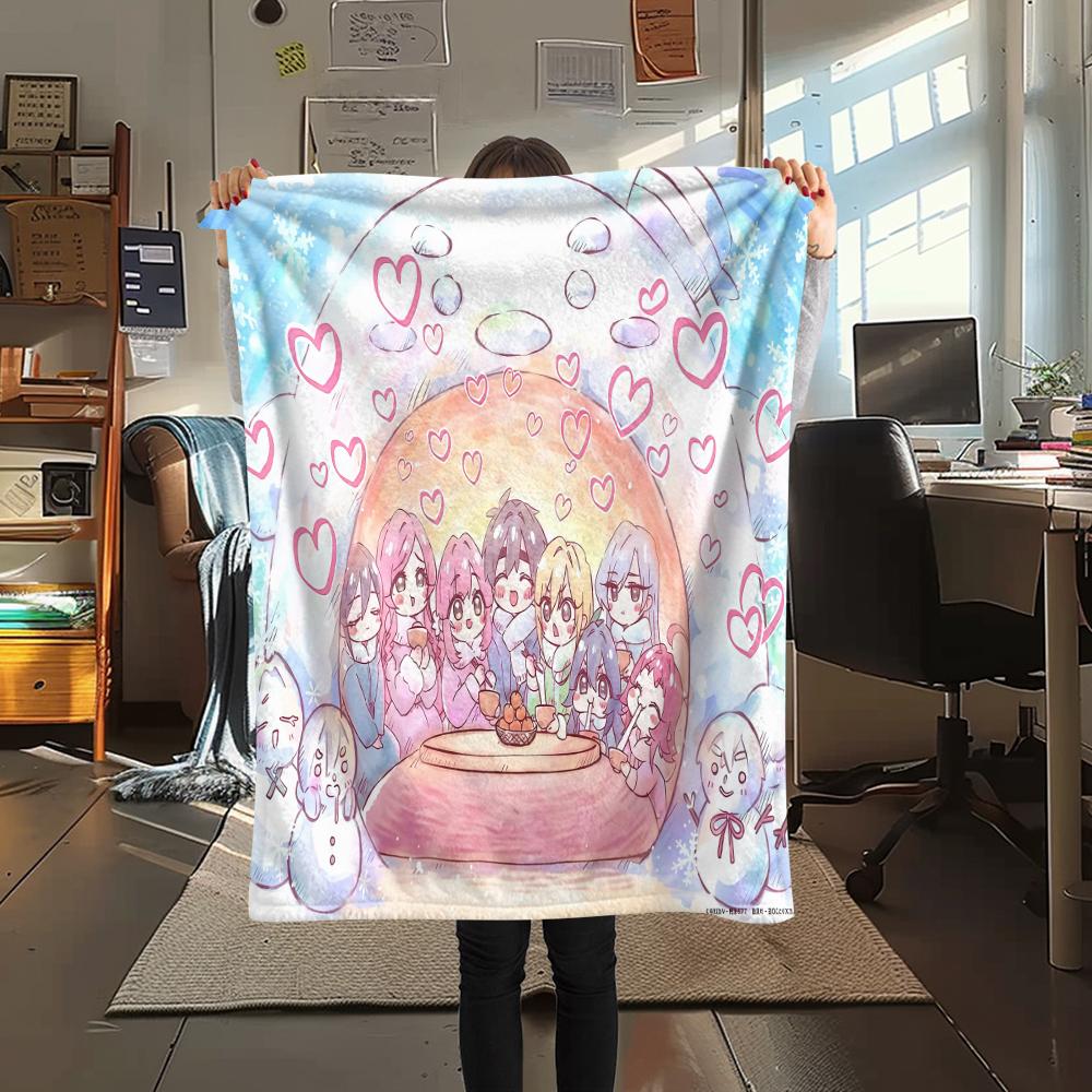1PC The 100 Girlfriends Print Flannel Blanket, High quality All Seasons, Home Decor, Warmth and Comfort, Perfect for Christmas Gifts