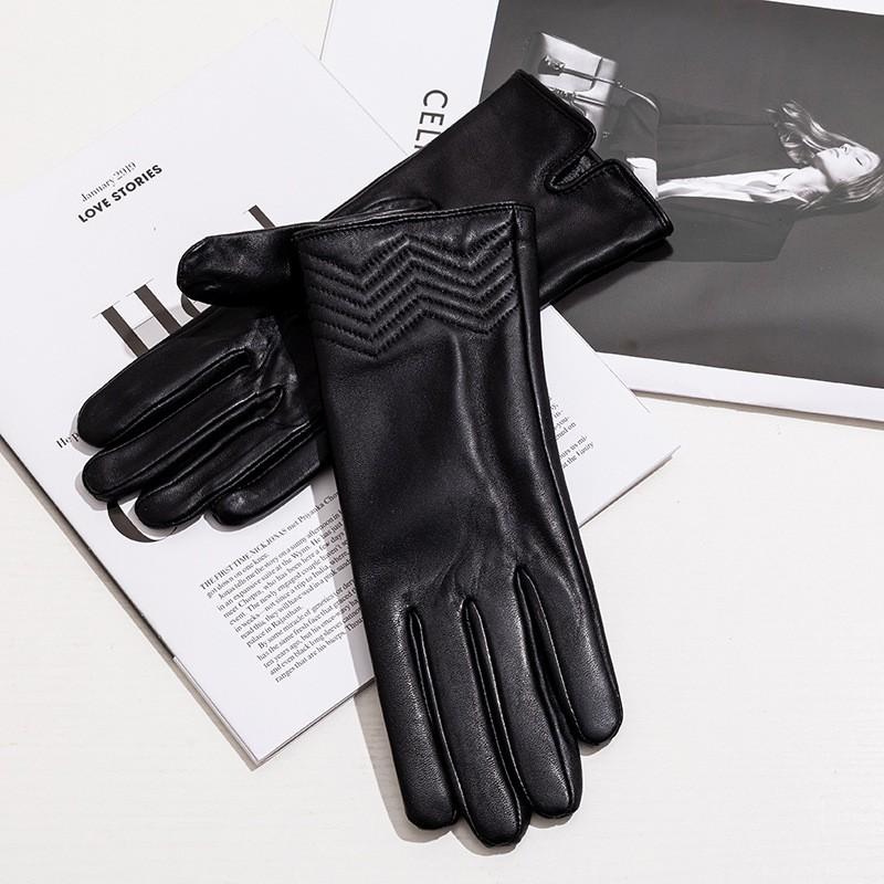 Womens Genuine Leather Gloves Winter Warm Touchscreen Compatible Fashion Outdoor Sport