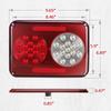 2Pcs Double LED Trailer Tail Lights - Stop Turn Backup Reverse - Horizontal Vertical Mount