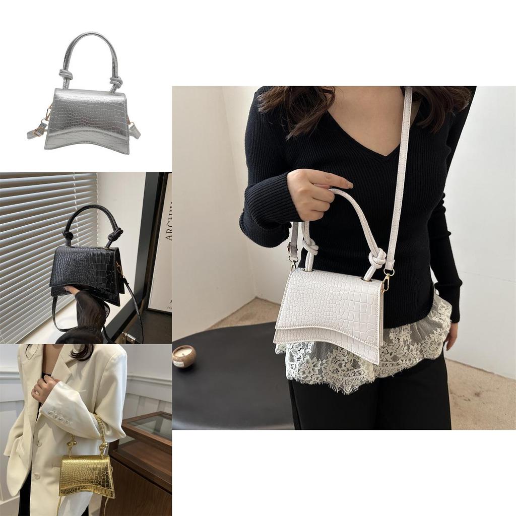 Stylish Korean Version Mini Square Bag For Women With Chic Crocodile Texture Design