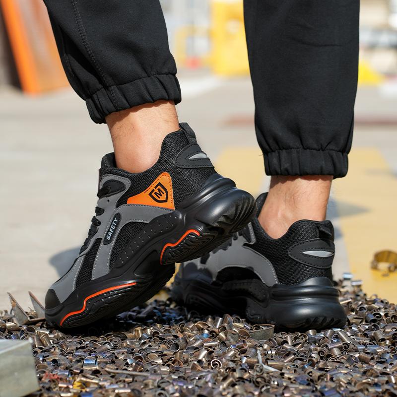 Man Safety Shoes Puncture-proof Work Sneakers Lightweight Work Shoes Men Steel Toe Shoes Safety Boots Indestructible Shoes