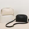 Fashion First-layer Cowhide Small Square Bag Women's New Textured Messenger Bag Double-layer Zipper Lightweight Shoulder Bag