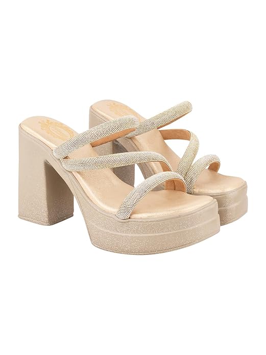 Shoetopia Женские туфли на устойчивом каблуке с украшениями Мягкая стелька Повседневные Этнические Для вечеринки Свадебные Праздничные Удобные EU36 215CM золотистый 2080₽
