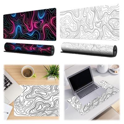 Mouse Pad Gamer White Contour Lines XL HD Custom New Desktop MousePads Mousepad Office Mouse Ma Y4W1