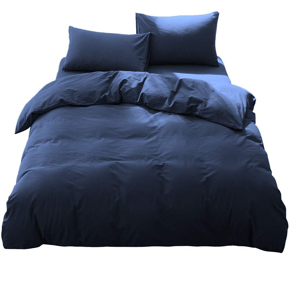 AYO Bedding with Suitable for Western and Japanese Style Includes Duvet Fitted and Washable and Peach Skin Dust Mite Resistant 4-Piece Set,