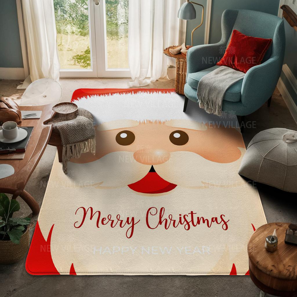 House Entrance Carpet Home Door Mat Living Room Bath Foot Bathroom Non-slip Water Absorption Rugs Bath Merry Christmas Winter