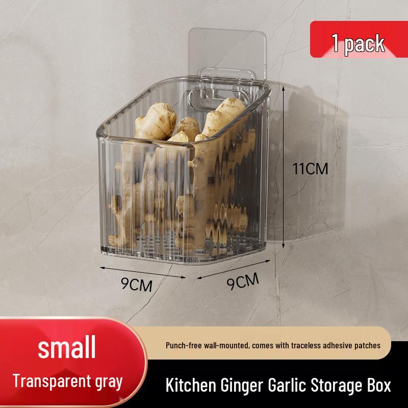 Kitchen & Bathroom Wall-mounted Storage Basket for Scallion, Ginger, and Garlic