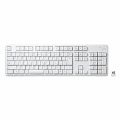 ELECOM USB-A Keyboard Wireless (Receiver Included) Membrane Full Keyboard White TK-FDM106TXWH