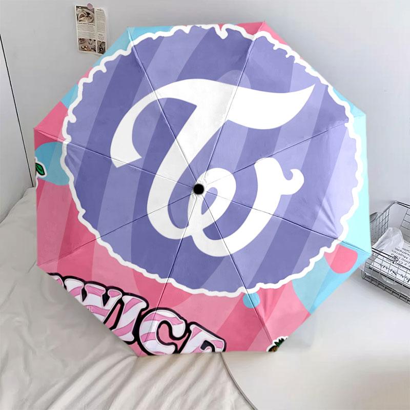 

twice Pattern Pattern New Style Umbrella, 1 Piece Automatic Folding Umbrella, Portable Foldable Travel Umbrella, Outdoor Umbrella,Birthday Gift