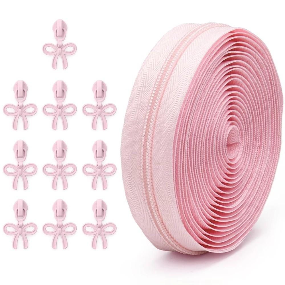 No.5 Bow Nylon Zipper Tape with Various Zipper Sliders 4.5m Zipper 10 Zipper Puller Invisible Zipper Replacements DIY Repair
