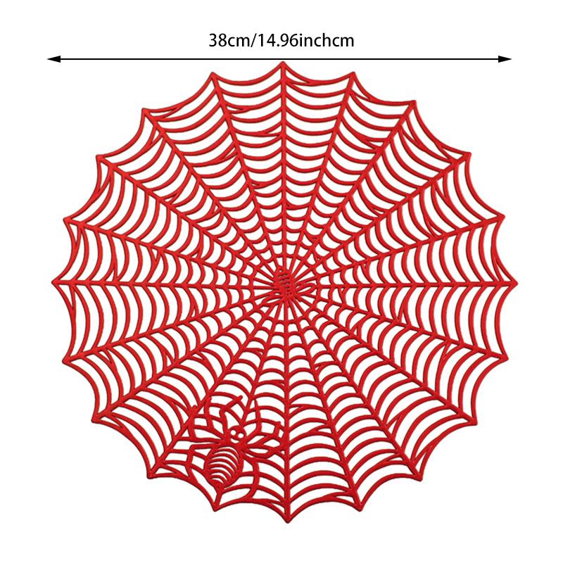 Round Cobweb Table Mat Coasters Hollow Out Heat Insulation Mat Waterproof Non-slip Table Mat