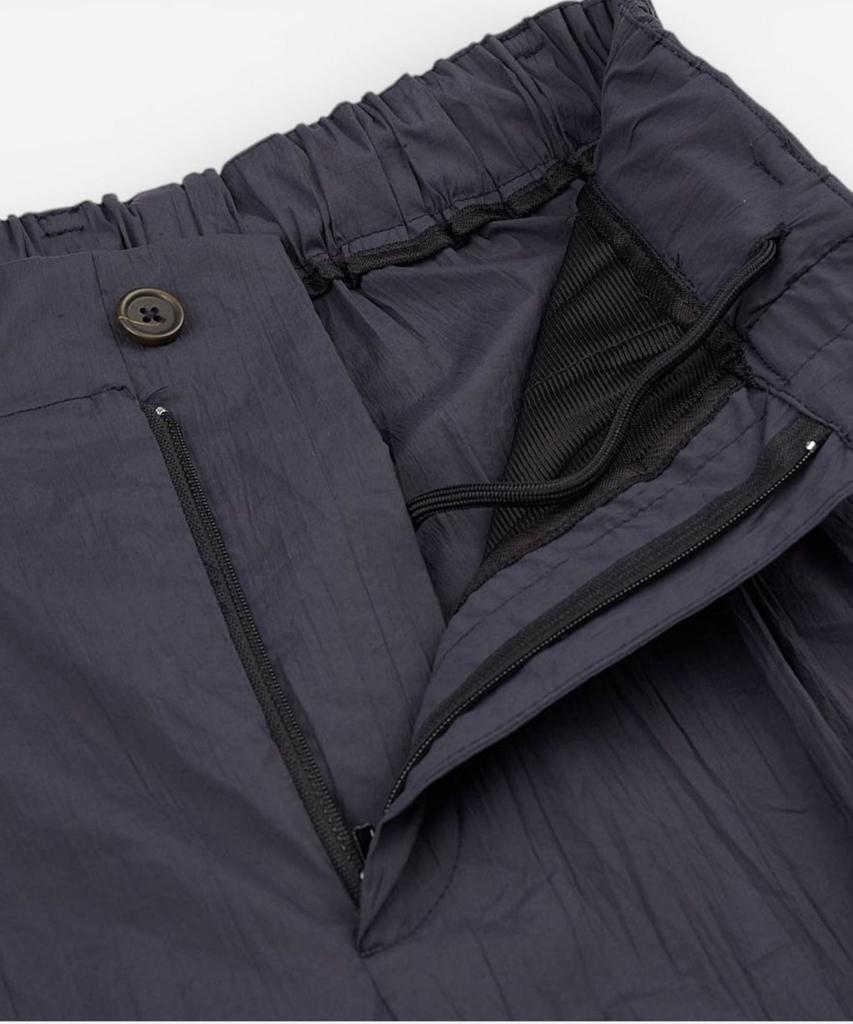 Kodeumopeu Utility Air Crease Wide Elastic Waist Pants Dark Grey