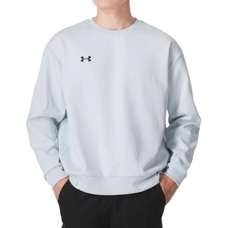Under Armour Logo Pattern Round Neck Pullover Sports Long Sleeve Sweatshirt Unisex sweatshirt Light-Blue 24600305-009