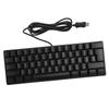 USB Wired Gaming Keyboard 60 Percent RGB Backlight 61 Keys Portable Compact Keyboard for PC Gamer Typist Black