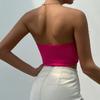 Faux Fur Tank Top Off-shoulder Crop Tops Women Summer Strapless Steel Camis Fishbone Camisole Fashion Tube Female Sleeveless Cropped Vest Y2K Clothes